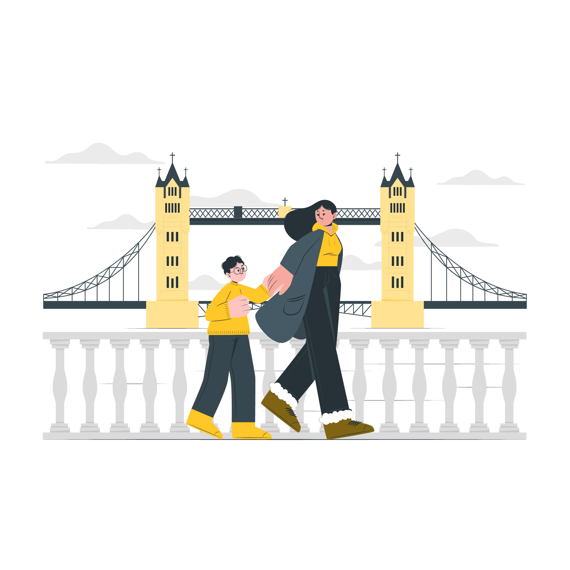 Brooklyn bridge walk illustration